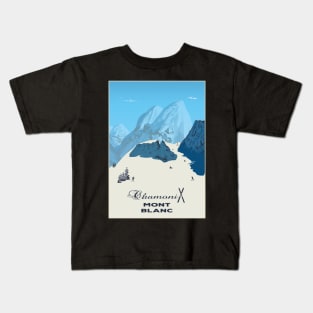 Mont Blanc, Chamonix, Travel Poster Kids T-Shirt